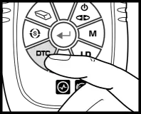 Press the DTC button to view  Diagnostic Trouble Codes (DTCs)  and Freeze Frame Data (if available).