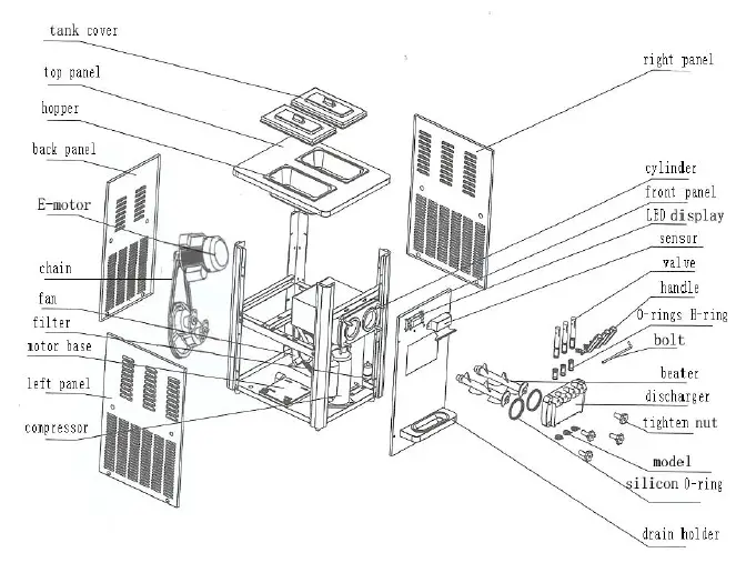 VEVOR BJLJA168TSR50HZ01V1 Commercial 3 Flavors Soft Ice Cream Machine 1