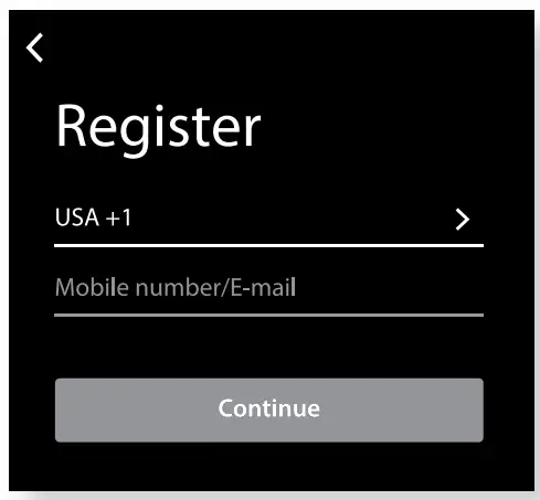 Camera - Register an account