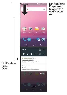 When you see a notification icon on the left side