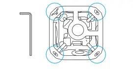 Use the included hex key to loosen