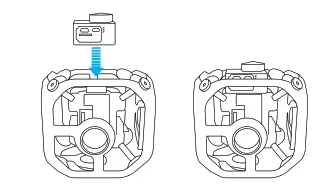 Connect a camera to the HEROBus connector on the inner cube