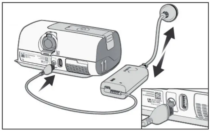 APRIA ResMed AirSense 11 Sleep Therapy - Connect the power