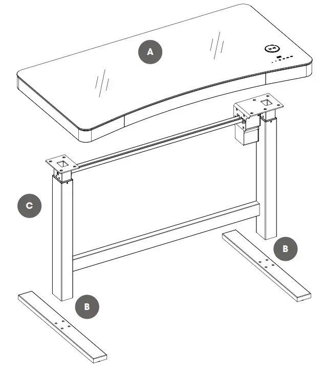 TRESANTI 1414575 Adjustable Height Desk - HARDWARE 3