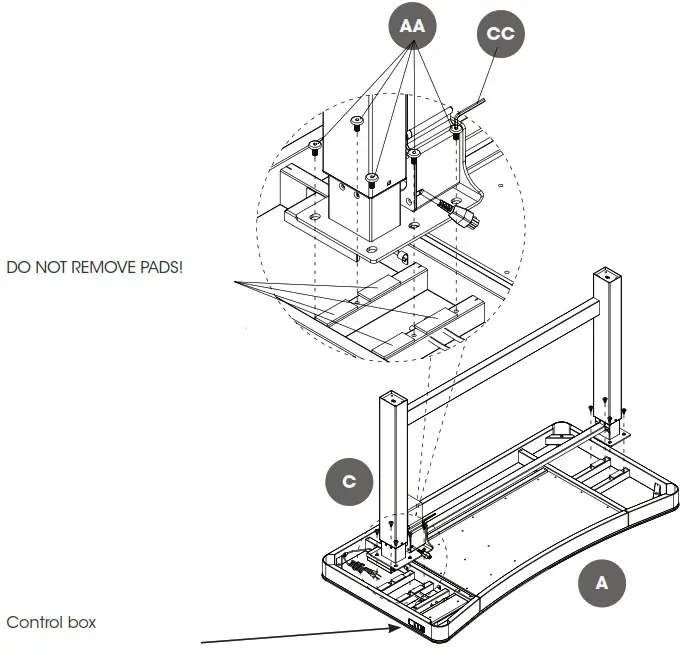 TRESANTI 1414575 Adjustable Height Desk - HARDWARE Stape 1
