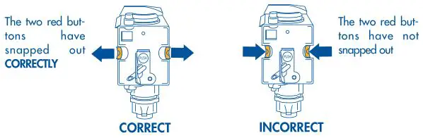 DeLonghi Magnifica - Check that the two red buttons have snapped out