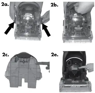 Bissell 76R9 Series Powerforce Powerbrush - Remove and empty collection tank