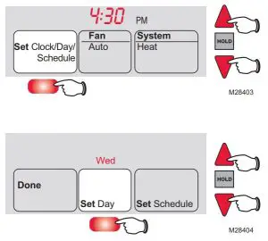 Set the time and day