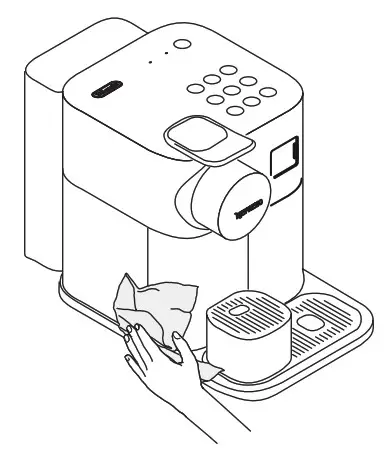 DeLonghi Nespresso Lattissima Coffee Machine - Clean the coffee outlet