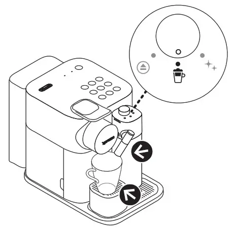 DeLonghi Nespresso Lattissima Coffee Machine - Place a Cappuccino cup