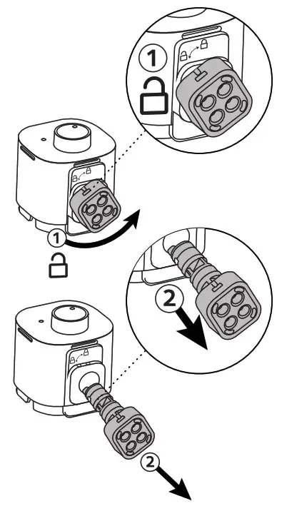 DeLonghi Nespresso Lattissima Coffee Machine - Turn the Rapid Cappuccino System connector until the unlock