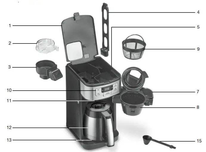 Cuisinart DGB-450C Automatic Grind and Brew 10-Cup Thermal Coffeemaker - 1