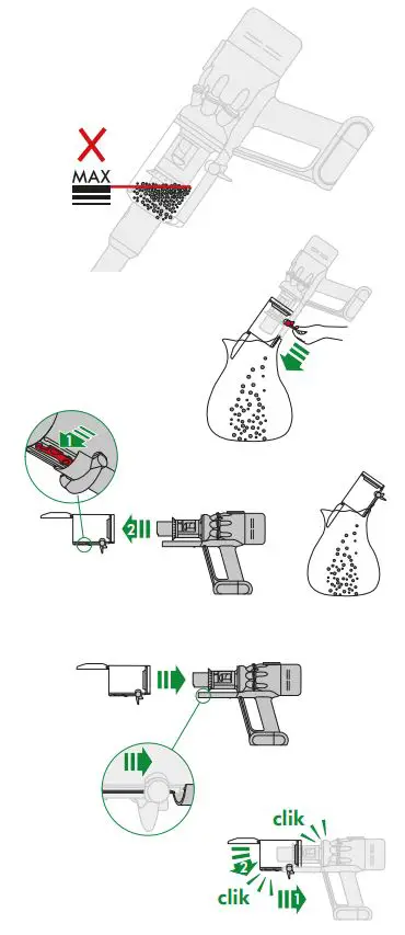 dyson Vacuum Cleaner User Manual - Emptying your bin