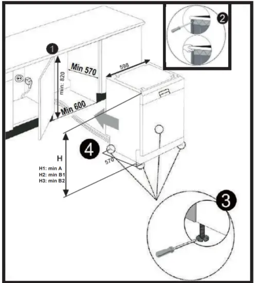 tisira TDW13XE Dark Inox Stainless Steel Dishwasher - fig5