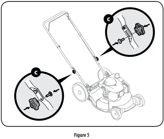 CRAFTSMAN Push Mower - Reattach wing nuts and carriage bolts removed in S