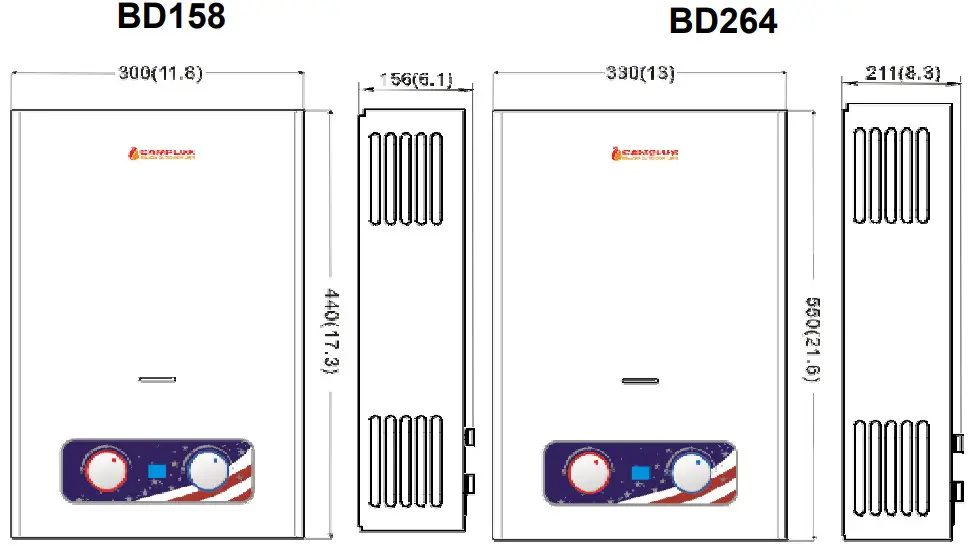 CAMPLUX 769700686623 Portable Tankless - combustion protection