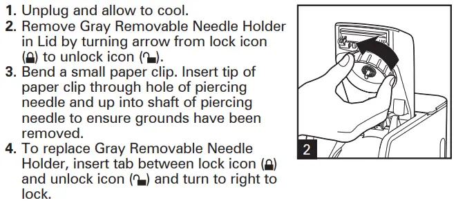 Hamilton Beach 49979 FlexBrew Single-Serve Coffee Maker User Manual - Clogged Needle