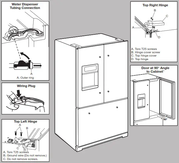 JENNAIR French Door Refrigerator Proper Remove and Replace Refrigerator Doors