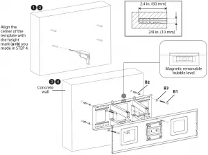 Installing on a solid concrete or concrete block wall