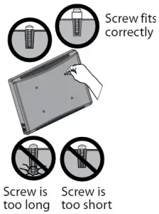 Select screws, washers, and spacers