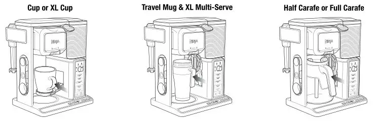 Ninja CF091 Coffee Bar - Brew into a cup or travel mug