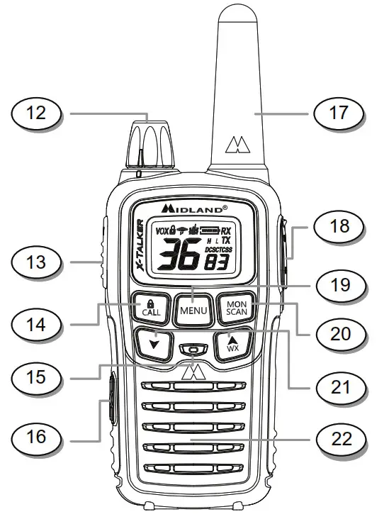 MIDLAND X-TALKER Two-Way Radios- LCD