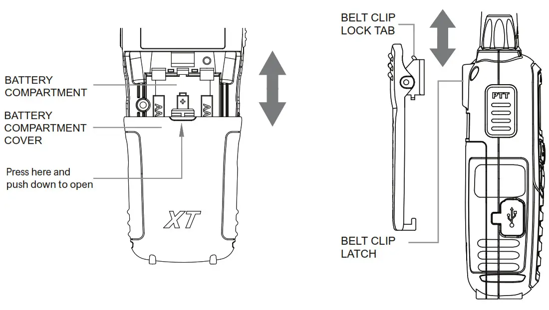 MIDLAND X-TALKER Two-Way Radios- ocks into place
