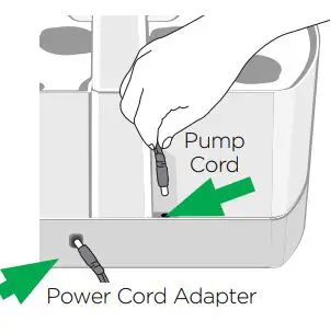 AeroGarden Harvest User Guide - Pump cord is plugged