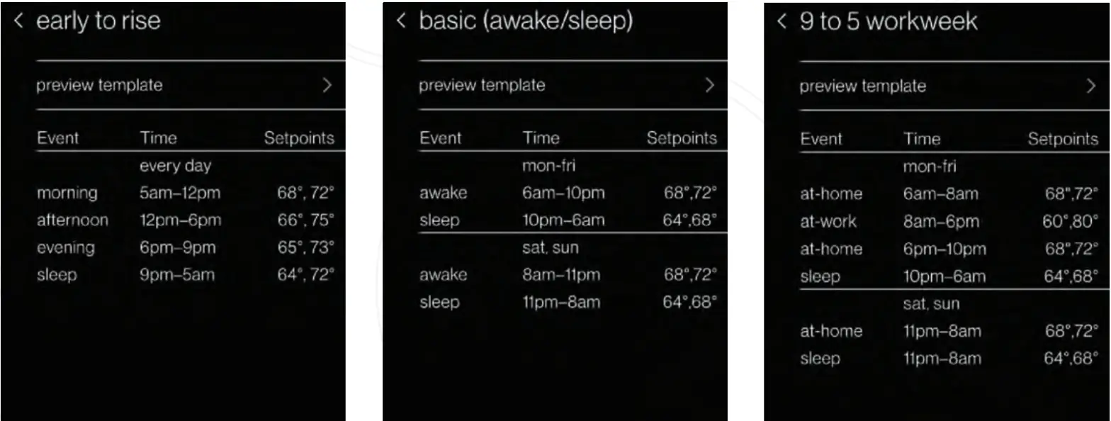 DAIKIN ONE+ Smart Thermostat - Schedules2