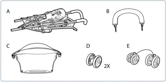 GRACO IM-000150F Travelite Lightweight Umbrella Stroller - Parts list