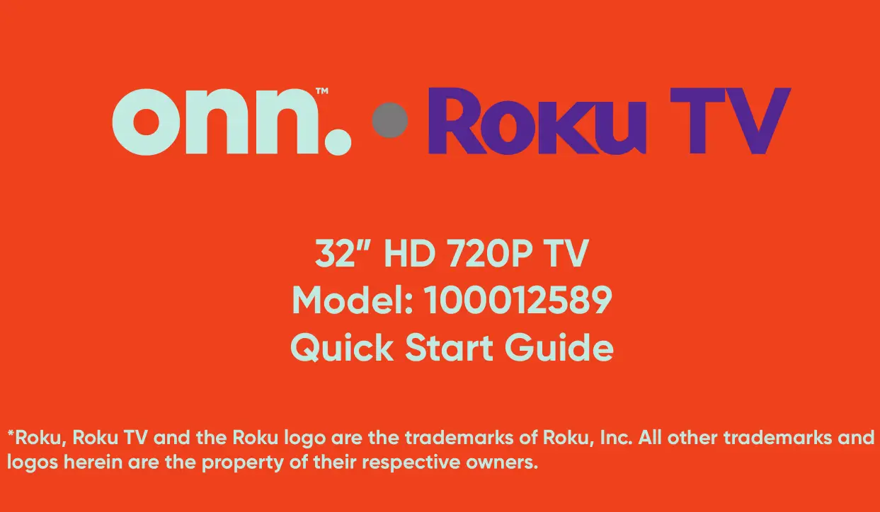 Onn. Roku TV 32" HD 720P TV [100012589] User Manual