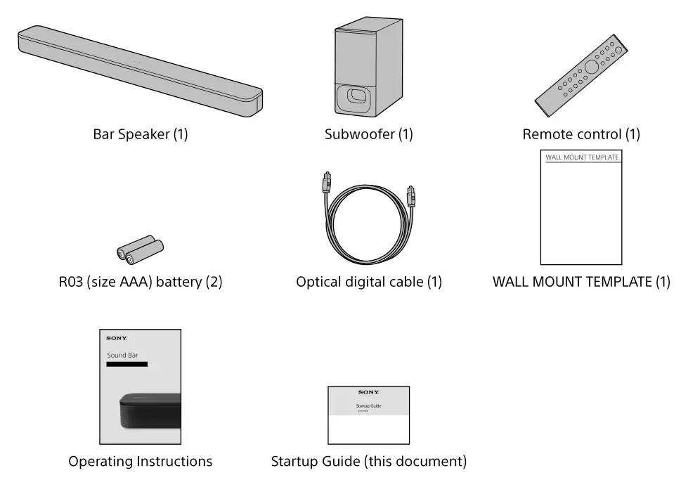 SONY Sound Bar - What’s in the box