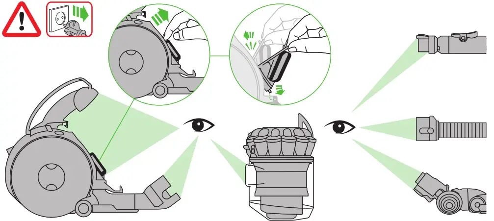 dyson DC 36 Vacuum Cleaner - Looking for blockages