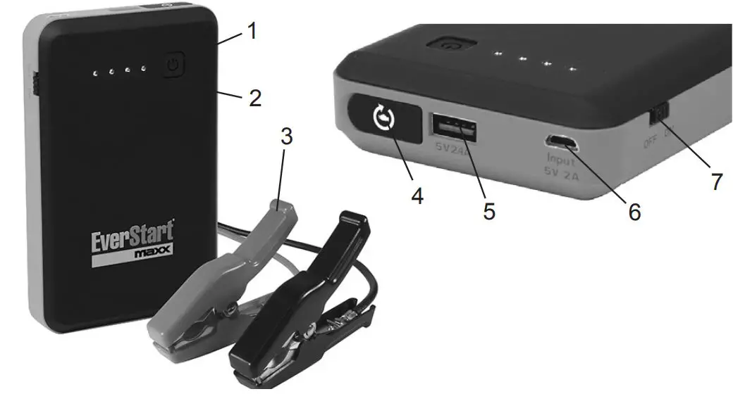 EverStart EL224 600 Peak AMP Lithium-Ion Jump Starter Power Pack - FEATURES