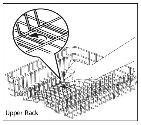 Frigidaire Dishwasher Fold-down Tines Upper Rack Image 2