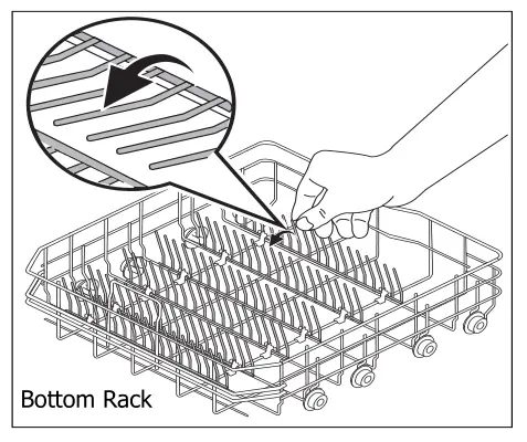 Frigidaire Dishwasher Fold-down Tines Bottom Rack Image 2