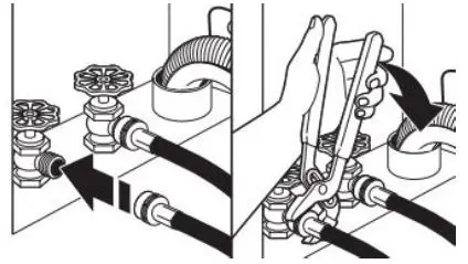 Whirlpool Top Load Washer - Connect inlet hoses to water faucets