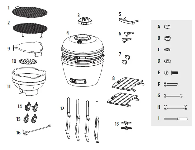 PIT BOSS PBK24 Ceramic Charcoal Barbecue FIG 1