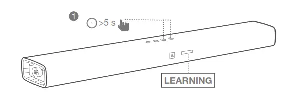 POWER button on the soundbar and press POWER button on the TV remote control