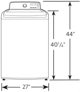 Samsung 4.4 cu. ft. Capacity Top Load Washer Dimensions 1